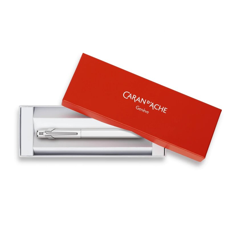 Pluma Fuente Caran d'Ache 849 Metal White
